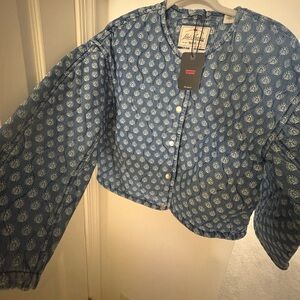 Levi's Blue Patterned Bomber Jacket